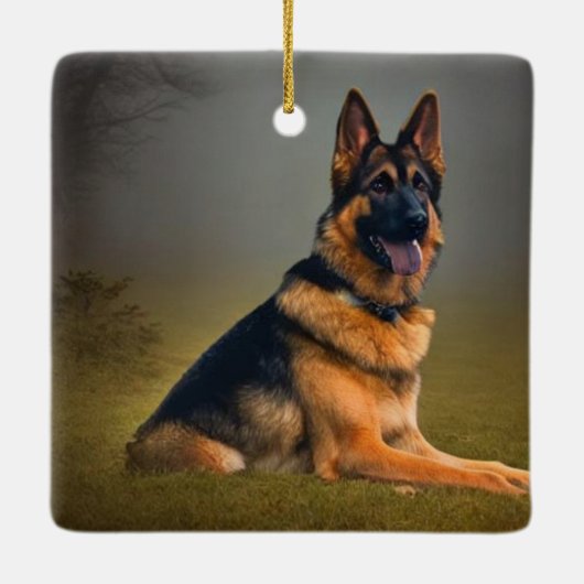German Shepherd Keramisch Ornament (Achterkant)
