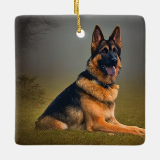 German Shepherd Keramisch Ornament (Voorkant)