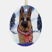 GERMAN SHEPHERD KERAMISCH ORNAMENT (Rechts)