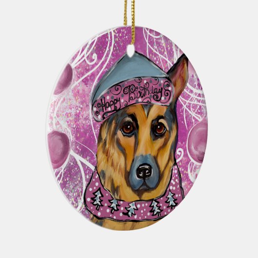 German Shepherd Keramisch Ornament (Rechts)
