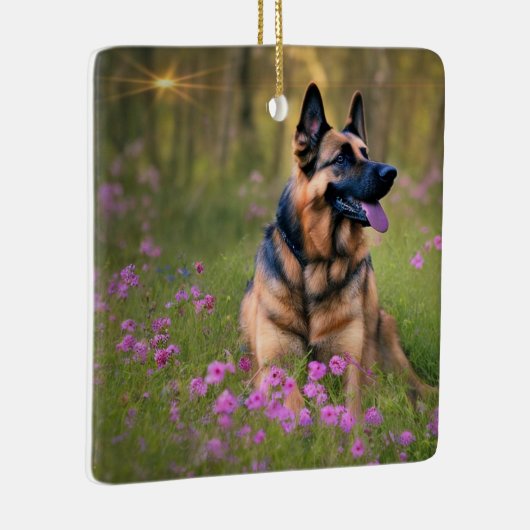 German Shepherd Keramisch Ornament (Rechts)