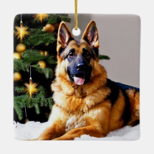 German Shepherd Keramisch Ornament (Achterkant)