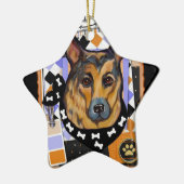 GERMAN SHEPHERD KERAMISCH ORNAMENT (Links)