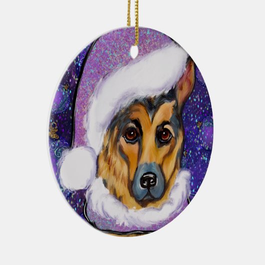 GERMAN SHEPHERD KERAMISCH ORNAMENT (Rechts)