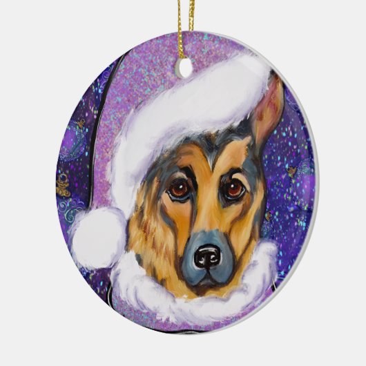 GERMAN SHEPHERD KERAMISCH ORNAMENT (Links)
