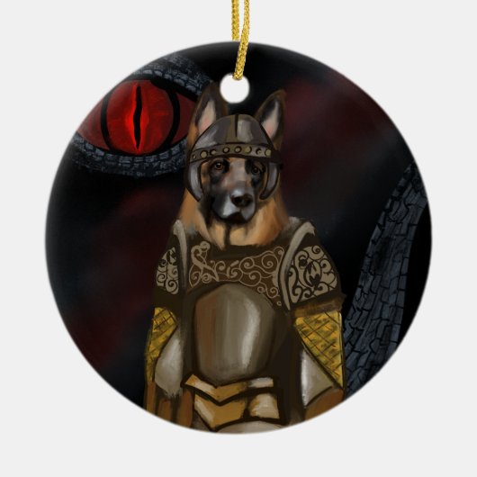 German Shepherd Keramisch Ornament (Voorkant)
