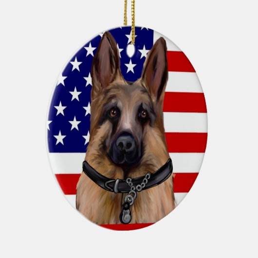 German Shepherd Keramisch Ornament (Rechts)