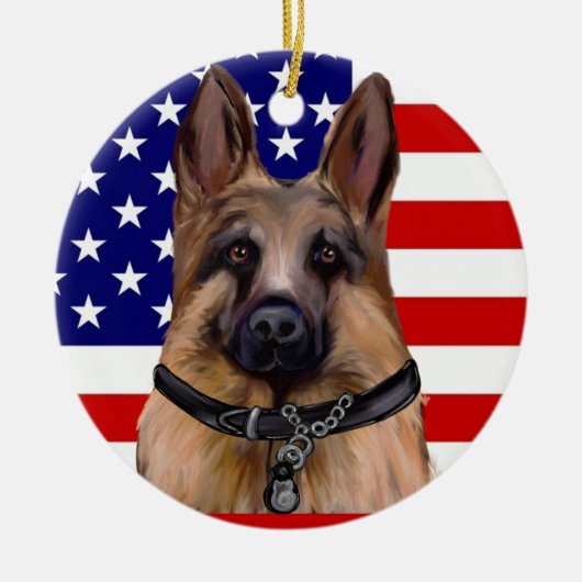 German Shepherd Keramisch Ornament (Voorkant)