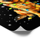 German Shepherd Kerstboom Lichtjes Pyjama Hond L Poster (Hoek)