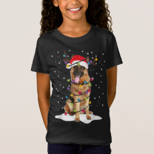 German Shepherd kerstboom Light Pajama Dog Xm T-shirt