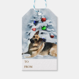 German Shepherd kerstcadeautjes Cadeaulabel