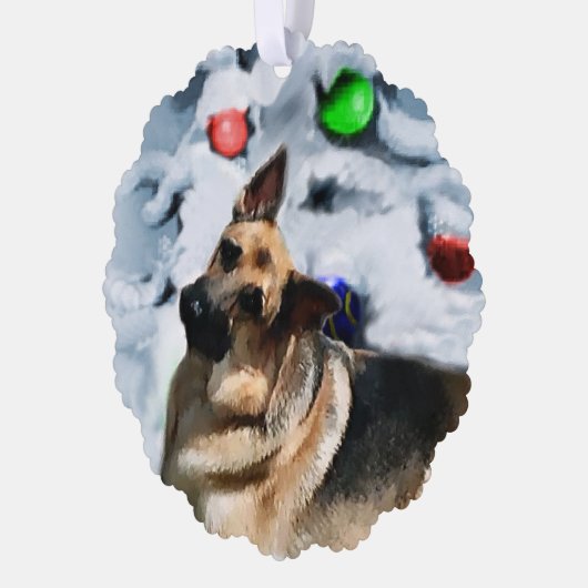 German Shepherd kerstcadeautjes Ornament Kaart (Links)