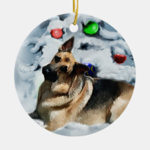 German Shepherd kerstcadeautjes Ornaments Keramisch Ornament
