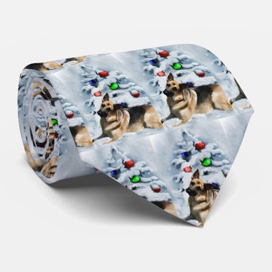 German Shepherd kerstcadeautjes Stropdas (Opgerold)