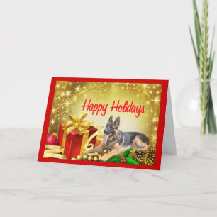 German Shepherd kerstcard Gift Feestdagen Kaart