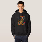 German Shepherd Kersthond Reindeer Funny Xmas Hoodie (Voorkant volledig)