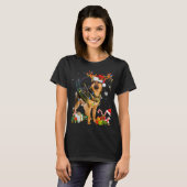 German Shepherd Kersthond Reindeer Funny Xmas T-shirt (Voorkant volledig)