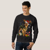 German Shepherd Kersthond Reindeer Funny Xmas Trui (Voorkant volledig)