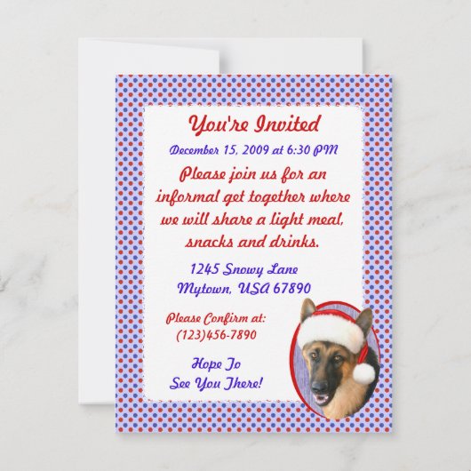 German Shepherd kerstkerstkerstkerstkerstkerstkers Kaart (Achterkant)