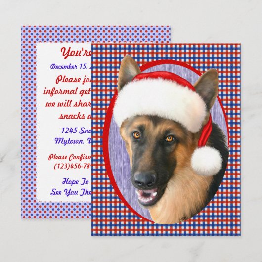 German Shepherd kerstkerstkerstkerstkerstkerstkers Kaart (Voorkant / Achterkant)