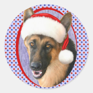 German Shepherd kerstkerstkerstkerstkerstkerstkers Ronde Sticker