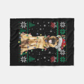 German Shepherd Kerstkerstkerstman Ugly Sweater Do Fleece Deken (Voorkant (Horizontaal))