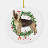 German Shepherd Kerstmis Persoonlijke naam Keramisch Ornament (Achterkant)