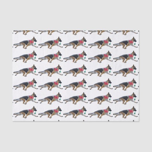 German Shepherd kerstpas paper Tissuepapier (Voorkant)