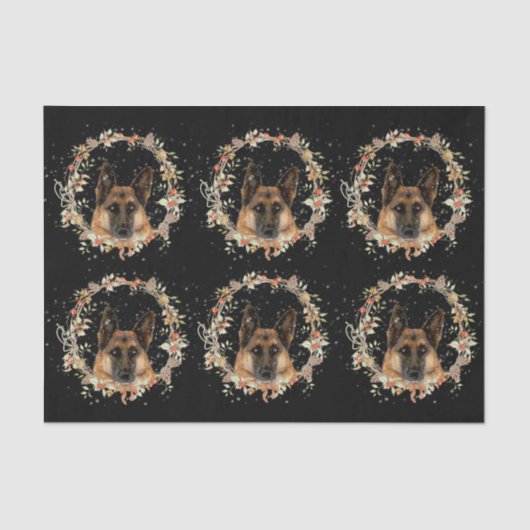 German Shepherd kerstpas paper Tissuepapier (Voorkant)