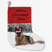 German Shepherd kerststaart Stocking Kleine Kerstsok (Voorkant)