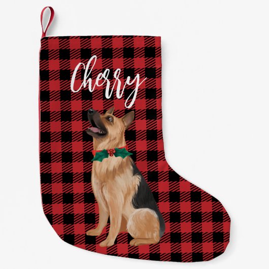 German Shepherd kerststaart Stocking Kleine Kerstsok (Voorkant)