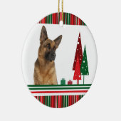 German Shepherd kerstversiering Keramisch Ornament (Rechts)