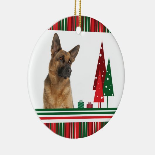 German Shepherd kerstversiering Keramisch Ornament (Rechts)