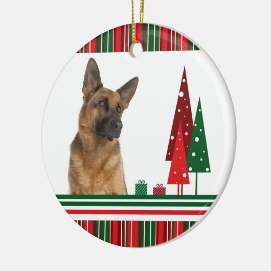 German Shepherd kerstversiering Keramisch Ornament (Links)