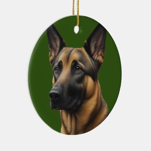 German Shepherd kerstversiering Keramisch Ornament (Rechts)
