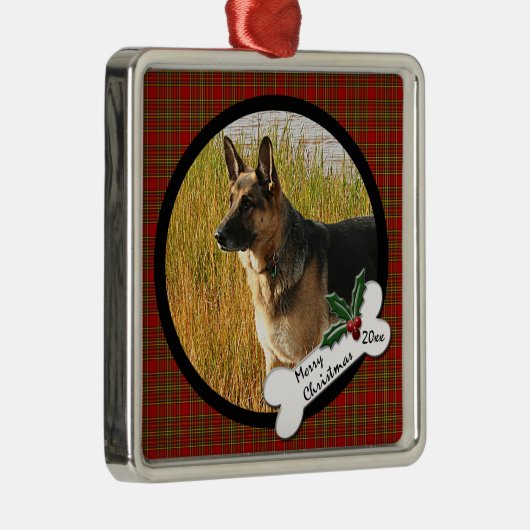 German Shepherd kerstversiering Metalen Ornament (Rechts)