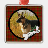 German Shepherd kerstversiering Metalen Ornament (Voorkant)