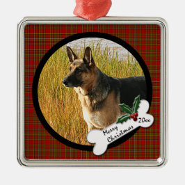 German Shepherd kerstversiering Metalen Ornament