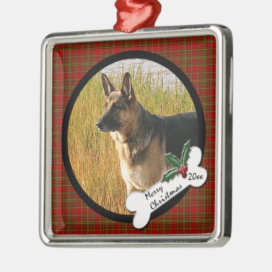 German Shepherd kerstversiering Metalen Ornament (Links)