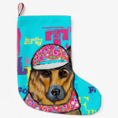 German Shepherd Kleine Kerstsok (Voorkant)