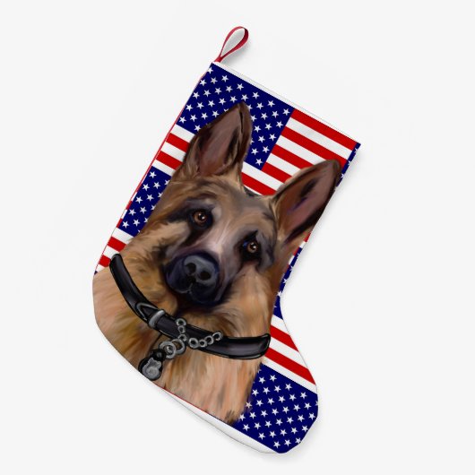 German Shepherd Kleine Kerstsok (Voorkant (Hangend))