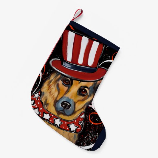 German Shepherd Kleine Kerstsok (Voorkant (Hangend))