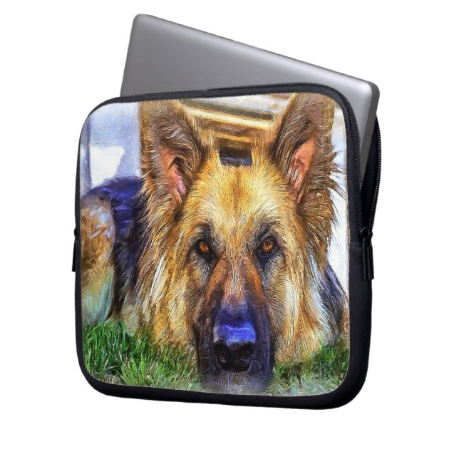 German Shepherd Laptop Sleeve (Voorkant Links)