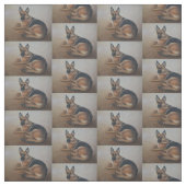 German Shepherd Laying Dog Art Fabric Stof (Swatch)