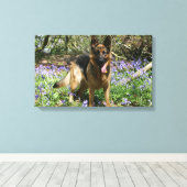 German Shepherd Laying Down Canvas Afdruk (Insitu (Houten vloer))