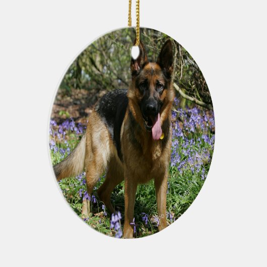 German Shepherd Laying Down Keramisch Ornament (Rechts)
