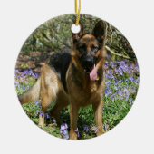 German Shepherd Laying Down Keramisch Ornament (Voorkant)