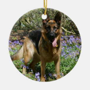 German Shepherd Laying Down Keramisch Ornament