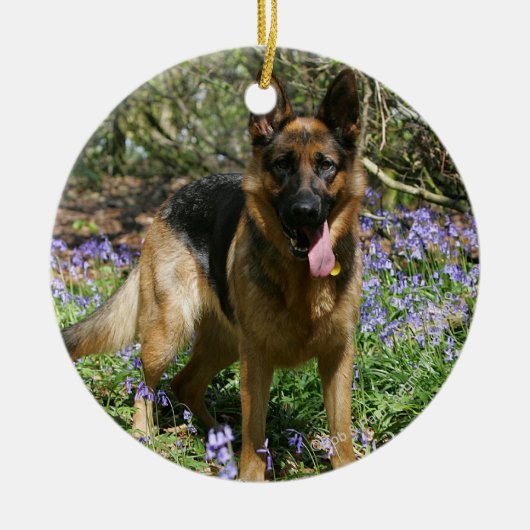 German Shepherd Laying Down Keramisch Ornament (Voorkant)