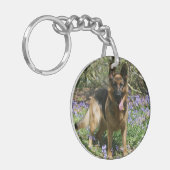 German Shepherd Laying Down Sleutelhanger (Voorkant Links)